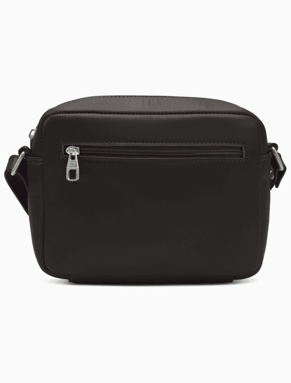 Minimalist Espresso Leather Crossbody Bag | Compact Pebbled Leather Travel Bag — view 1