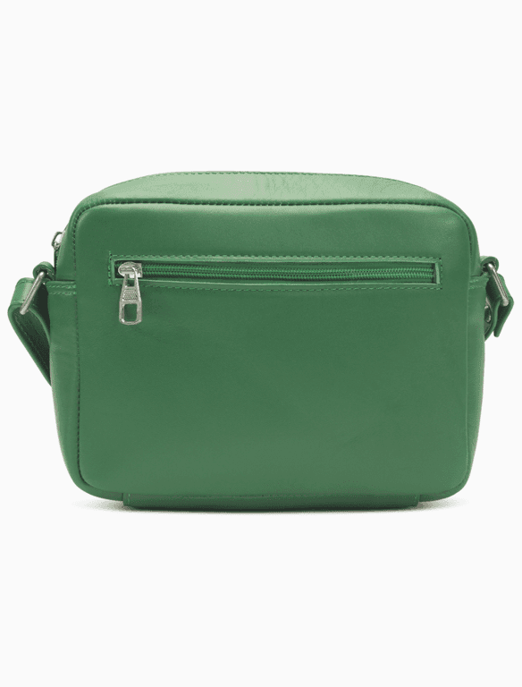 Minimalist Meadow Green Camera Bag | Modern Boxy Leather Crossbody — view 1