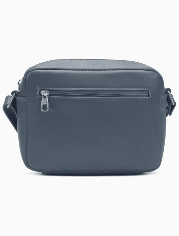 Minimalist Deep Teal Camera Bag | Modern Boxy Leather Crossbody — view 1